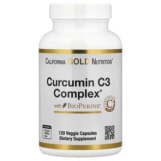 California Gold Nutrition, 姜黃素 C3 複合物®,含 BioPerine® 黑胡椒提取物、姜黃素複合物,生物利用率提高,120 粒素食膠囊