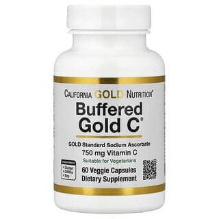 California Gold Nutrition, Buffered Gold C®,金標準抗壞血酸鈉(維生素 C),60 粒素食膠囊