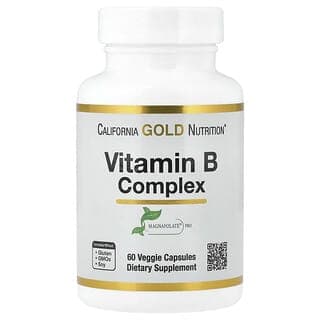 California Gold Nutrition, 維生素 B 複合物素食膠囊,含葉酸、生物維生素、泛酸和維生素 B6,60 粒