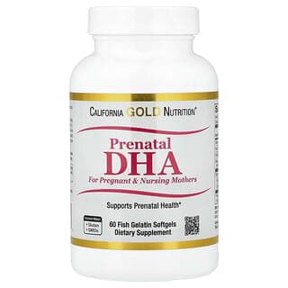 California Gold Nutrition, 適用於孕婦和哺乳期女性的產前 DHA,含 Omega-3 脂肪酸 DHA、EPA 和膽鹼,60 粒魚明膠軟膠囊