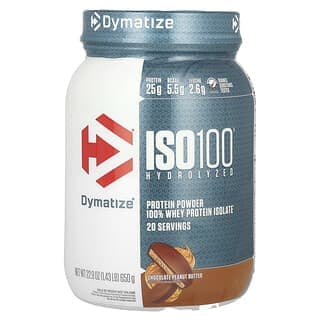 Dymatize, ISO100® Hydrolyzed,全分離乳清蛋白,巧克力花生醬,1.43 磅(650 克)