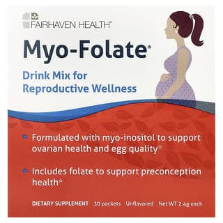 Fairhaven Health, Myo-Folate 生殖健康幫助沖劑,原味,30 袋裝,2.4 克/袋