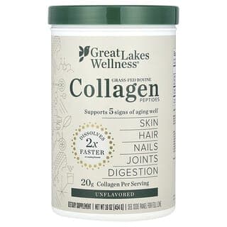 Great Lakes Wellness, 草飼牛膠原蛋白多肽,原味,16 盎司(454 克)