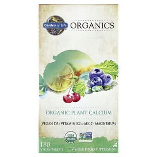 Garden of Life, Organics,有機植物鈣,180 片全素片