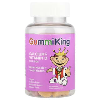 GummiKing, 兒童鈣 + 維生素 D,60 粒軟糖