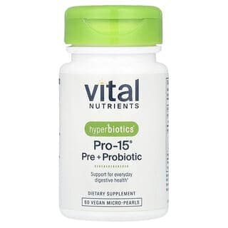 Vital Nutrients, Hyperbiotics®,PRO-15®,益生元 + 益生菌,60 粒全素微珠