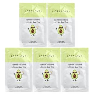 Idealove, Superfood Skin Savior, Let's Avo Good Time,5 片美容面膜,每片 0.68 液量盎司(20 毫升)