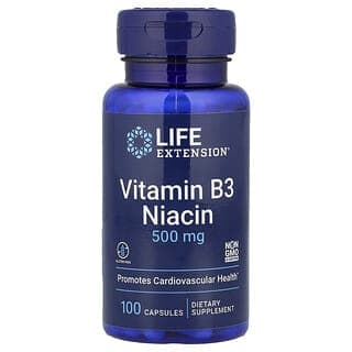 Life Extension, 維生素 B3 煙酸,500 毫克,100 粒素食膠囊
