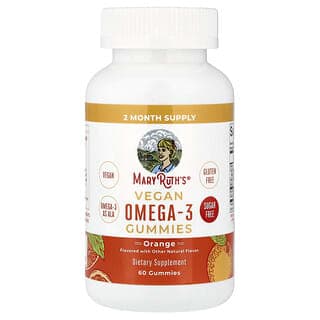 MaryRuth's, 全素 Omega-3 軟糖,天然橙味,60 粒