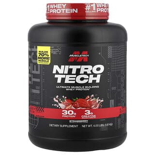 MuscleTech, Nitro-Tech™ 乳清蛋白,草莓味,4 磅(1.81 千克)