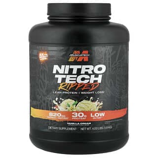 MuscleTech, Nitro-Tech® Ripped,瘦蛋白 + 輕體,香草奶油味,4 磅(1.81 千克)