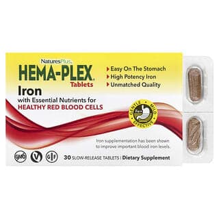 NaturesPlus, Hema-Plex® 鐵,30 片緩釋片