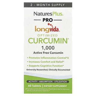NaturesPlus, Pro Longvida 薑黃素 1000,1000 毫克,60 片