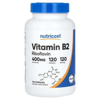 Nutricost, 維生素 B2,400 毫克,120 粒膠囊