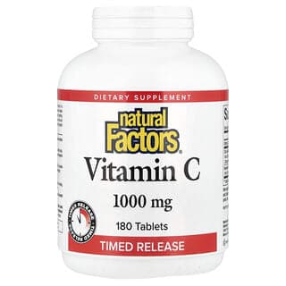 Natural Factors, 維生素C,長效釋放,1000 毫克, 180片