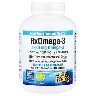 Natural Factors, Rx Omega-3,1,260 毫克,120 粒軟凝膠(每粒軟凝膠 630 毫克)