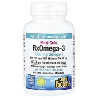 Natural Factors, RxOmega-3 Mini-Gels,60 粒軟膠囊(每軟膠囊 530 毫克)