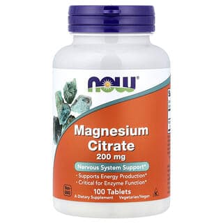 NOW Foods, 檸檬酸鎂,100 片(每片 200 毫克)