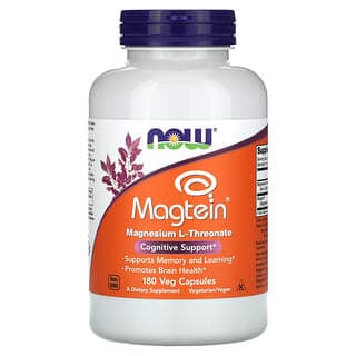 NOW Foods, Magtein®,L-蘇糖酸鎂,2000 毫克,180 粒素食膠囊(每粒膠囊 66.6 毫克)