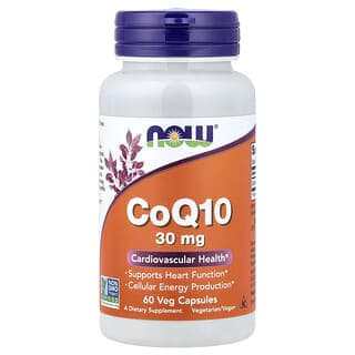 NOW Foods, CoQ10 素食膠囊,30 毫克,60 粒