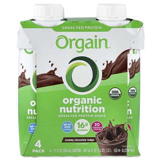 Orgain, 有機營養,多合一營養奶昔, 奶油巧克力軟糖,4 包,每包 11 液體盎司