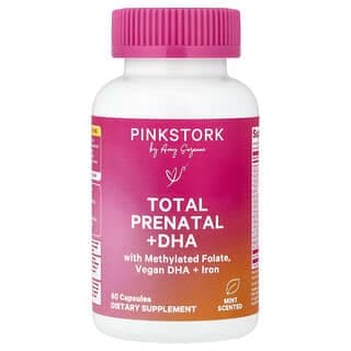 Pink Stork, 綜合產前 + DHA,薄荷,60 粒膠囊