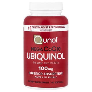 Qunol, Mega 輔酶 Q10,泛醇,100 毫克,60 粒軟膠囊