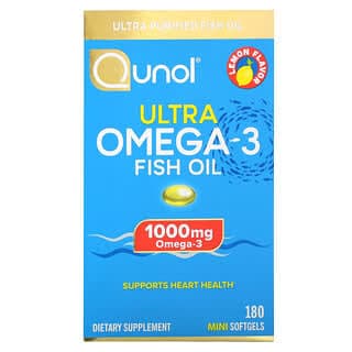 Qunol, Ultra Omega-3 魚油,檸檬味,1000 毫克,180 粒迷你軟膠囊(每粒軟膠囊 500 毫克)