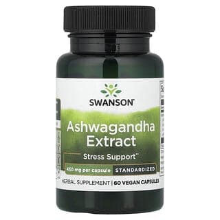 Swanson Vitamins, 南非醉茄提取物,標準化,450 毫克,60 粒膠囊