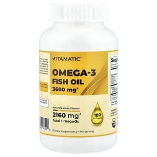 Vitamatic, Omega-3 魚油,天然檸檬味,180 粒軟膠囊