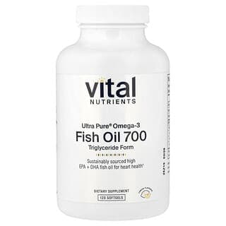 Vital Nutrients, Ultra Pure®,魚油 700,檸檬味,120 粒軟膠囊